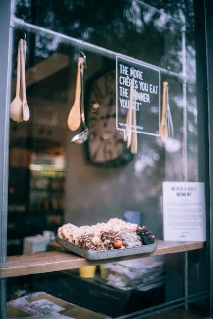 Food Aesthetics - Charming cafe window view with rustic decor spoo #10312347