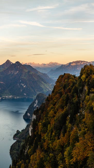 Mountain Landscapes - A breathtaking aerial shot of a mountain landsca #14699767
