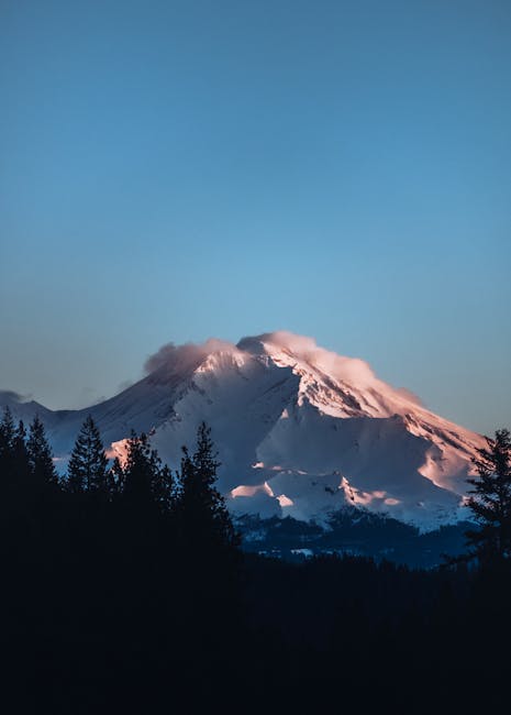 Mountain Landscapes - Breathtaking view of a snow-covered mountain pea #15272835