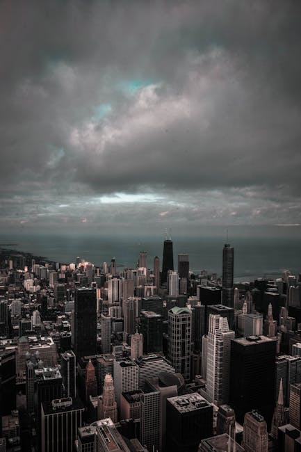 City Architecture - A moody cityscape with skyscrapers under a drama #1622513