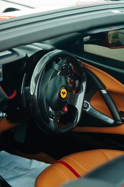 Luxury Cars - Close-up of a luxury Ferrari interior showcasing #34602870