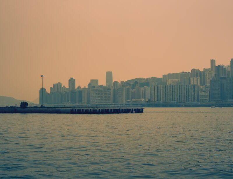 City Architecture - Kowloon skyline at dusk, overlooking Victoria Ha #36953398