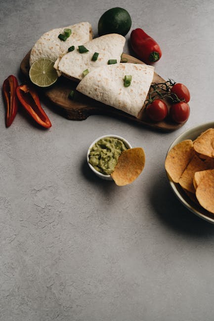 Food Aesthetics - Appetizing Mexican dish with tortilla wraps, gua #6400023